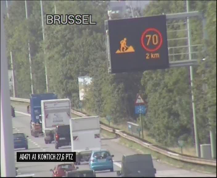 Camerabeeld van een RVMS op de E19.