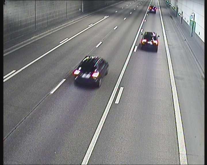 Camerabeeld van de belijning in de Craeybeckxtunnel.