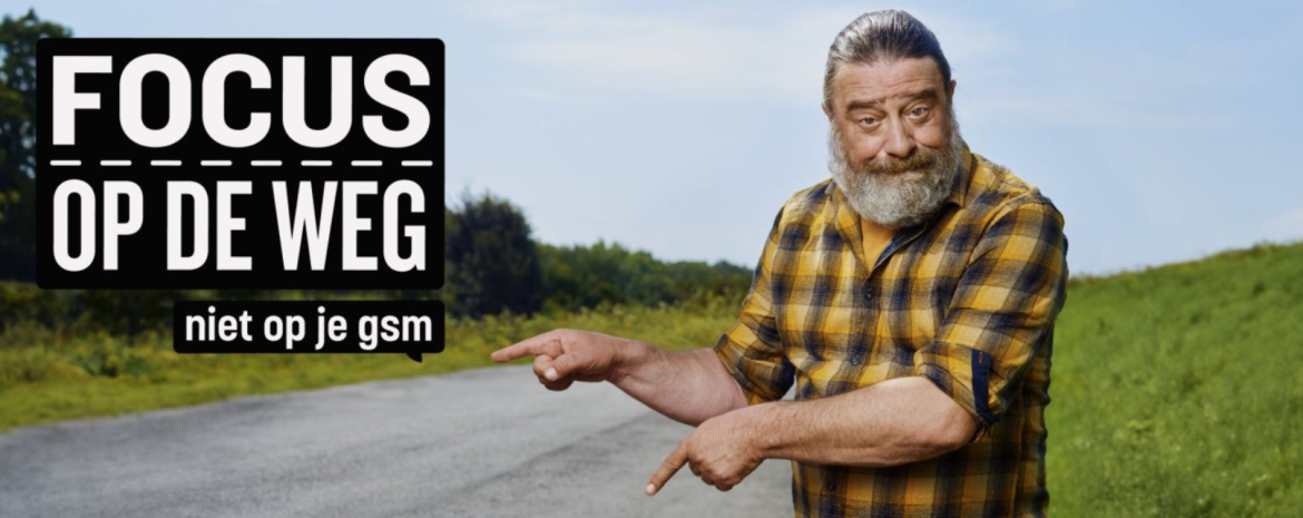 Affiche campagne 'Focus op de weg'.
