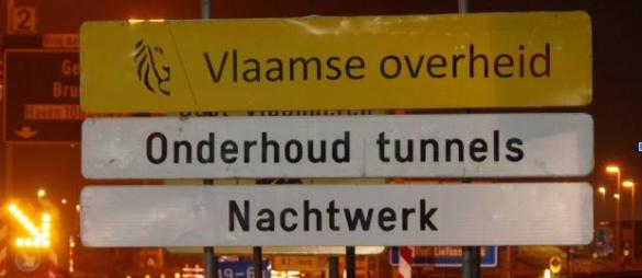 Nachtelijke signalisatie onderhoud tunnels.