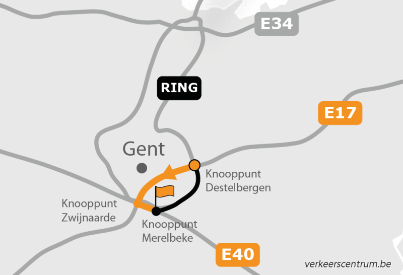 Kaart van de omleiding