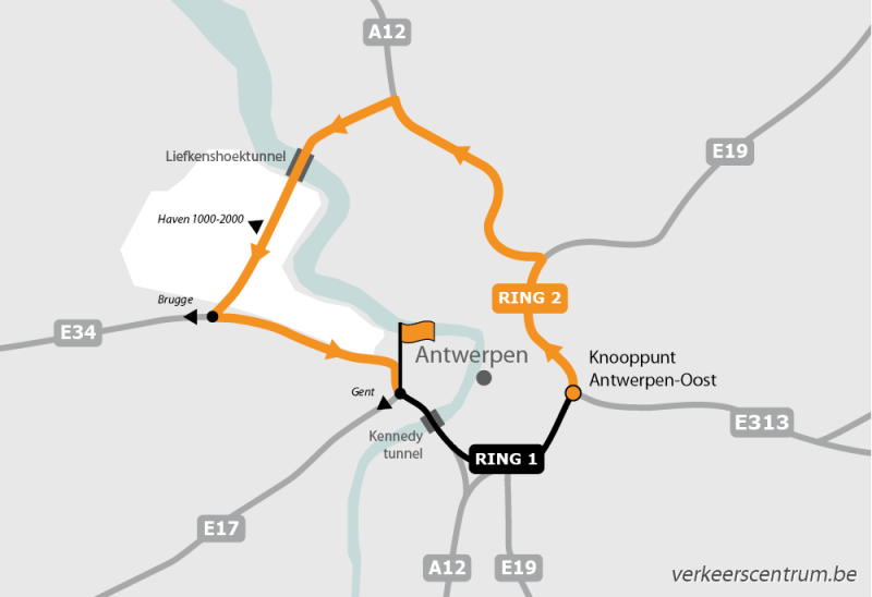 Kaart van de omleiding