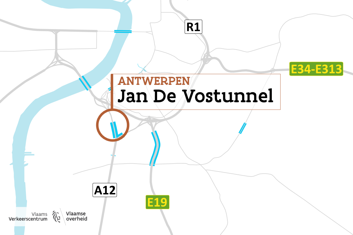 Jan De Vostunnel op kaart.