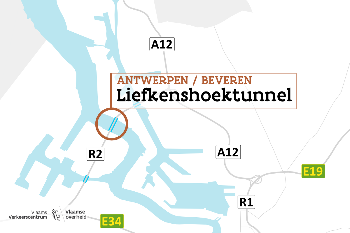 Liefkenshoektunnel op kaart.