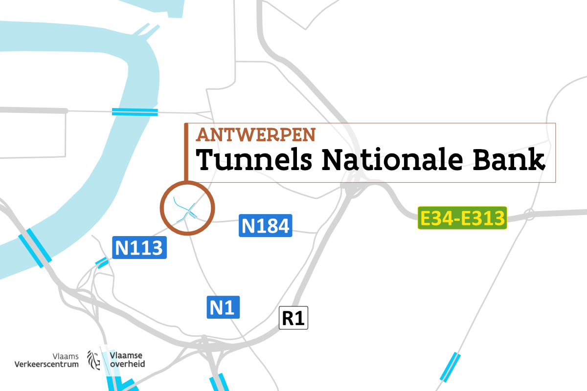 Tunnels Nationale Bank op kaart.