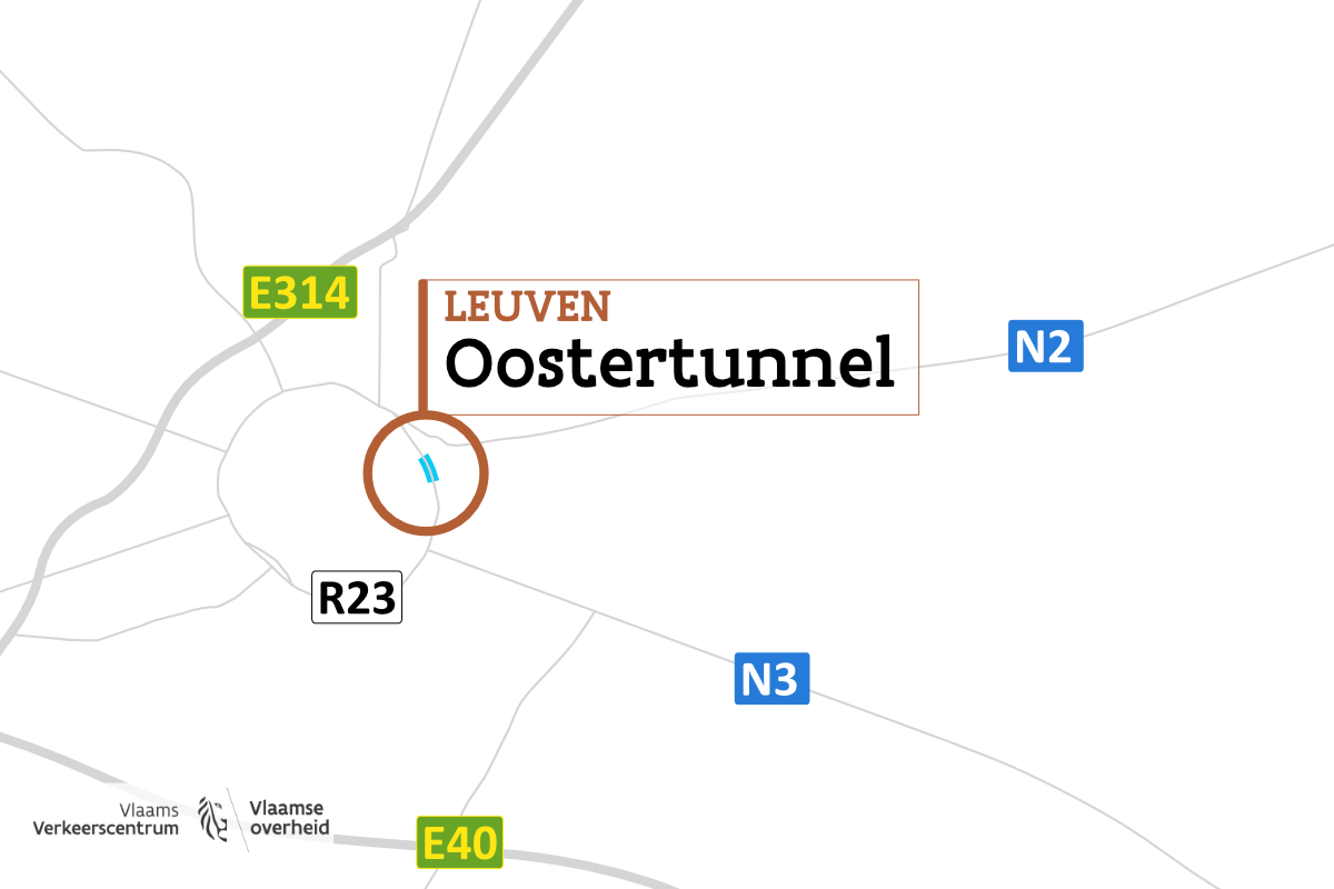 Oostertunnel op kaart.