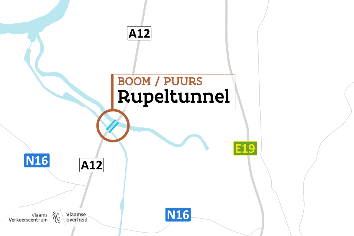 Rupeltunnel op kaart.