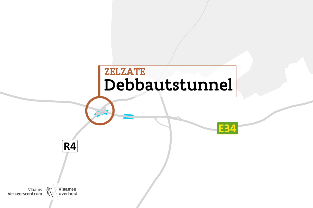 Locatie Debbautstunnel op kaart.