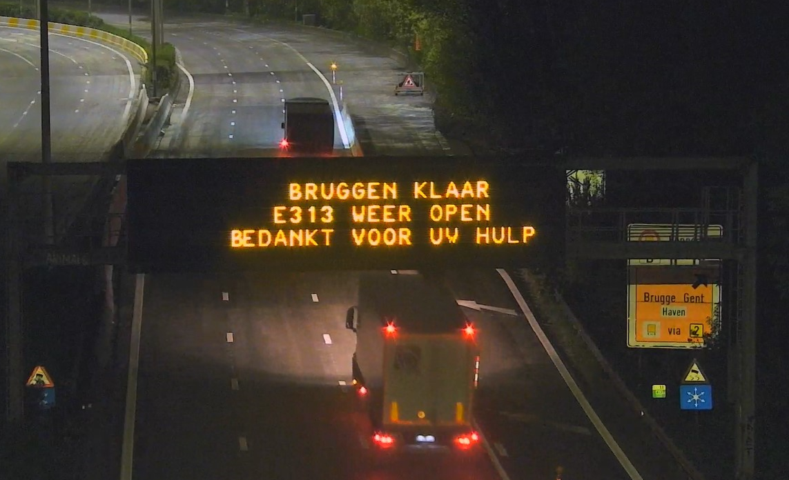 Na openstelling E313 met nieuwe bruggen: 