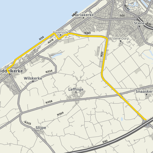 Kaart van de omleiding