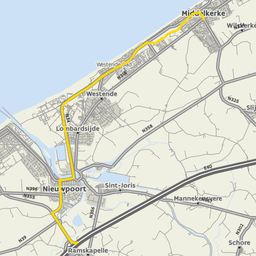 Kaart van de omleiding