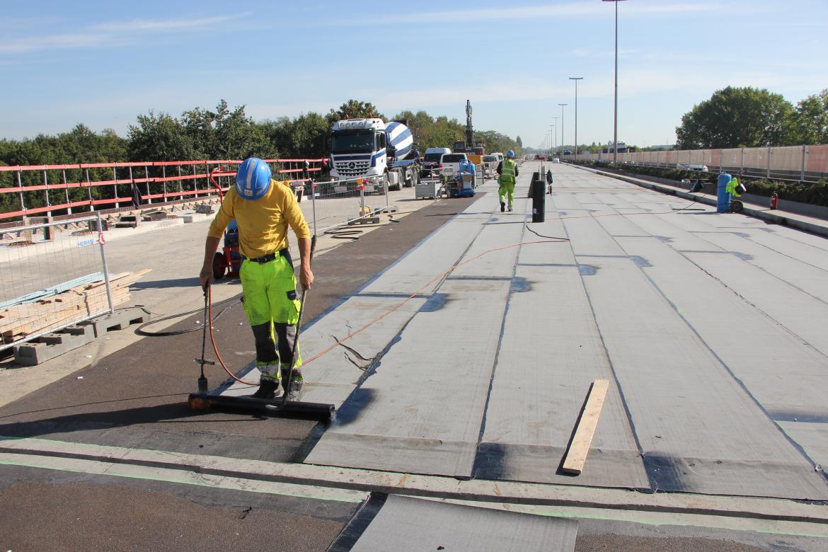 Werken op viaduct Gentbrugge.