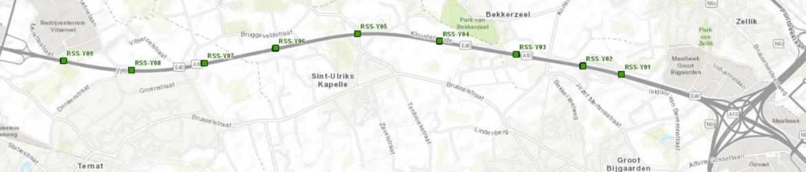 Locaties nieuwe portieken op de E40.