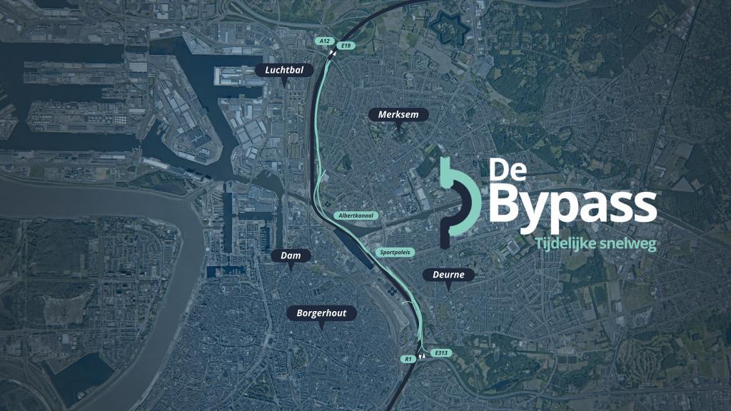 Situering van de Bypass op een ruwe kaart.