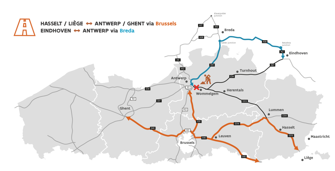 Omleidingskaart lange afstand.