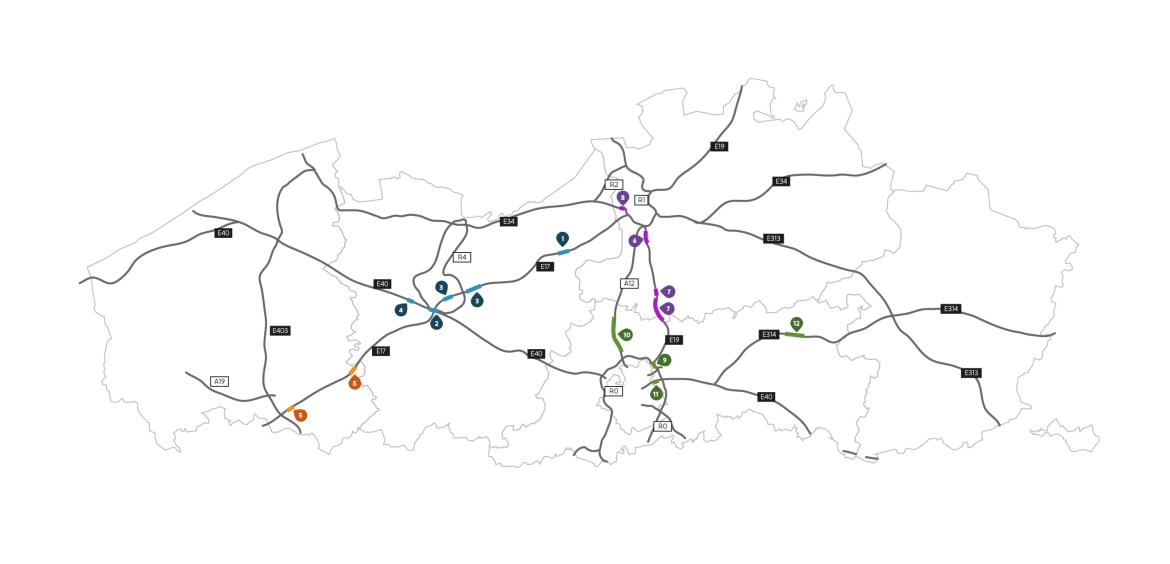 Kaart met locaties zomerwerven zonder meer info.