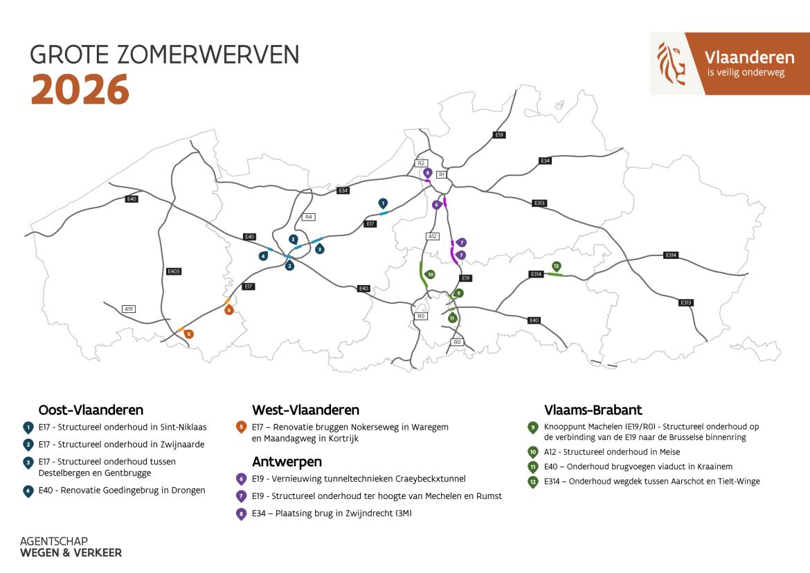Kaart met locaties zomerwerven.