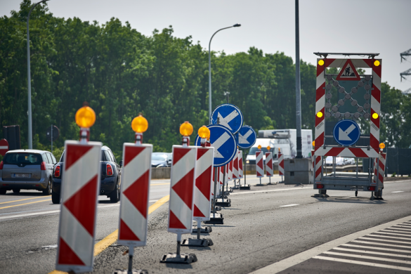 Deel van de snelweg afgesloten voor werkzaamheden.