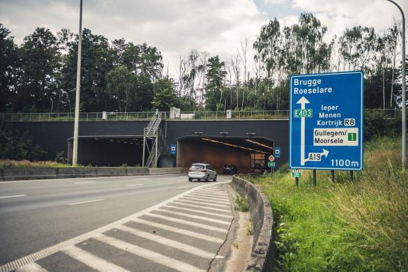 Tunnelmond van de Wevelgemtunnel.
