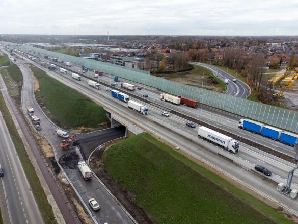 E17 in Zwijndrecht.