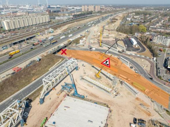 Omgeving werf bij R1 in Merksem.
