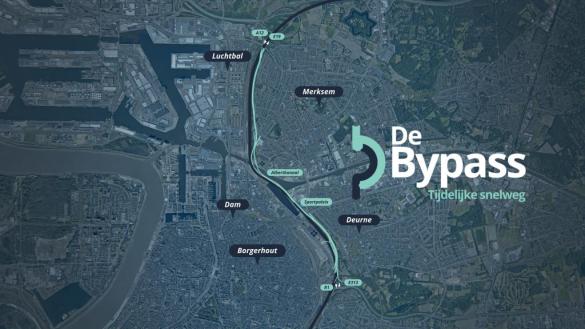 Situering van de Bypass op een ruwe kaart.