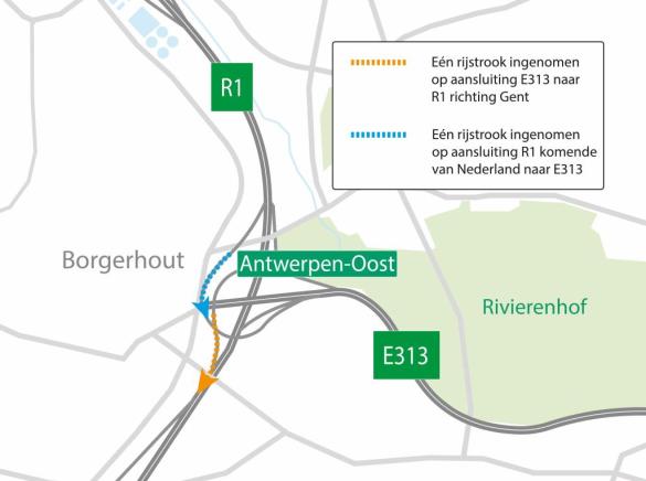 Beperkte doorgang op twee lussen van Antwerpen-Oost.
