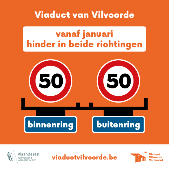 Situatie op viaduct Vilvoorde.