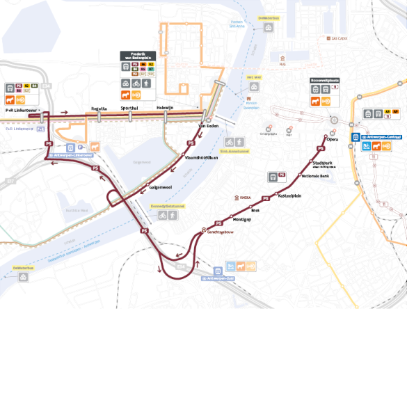 Kaart met alternatieven.