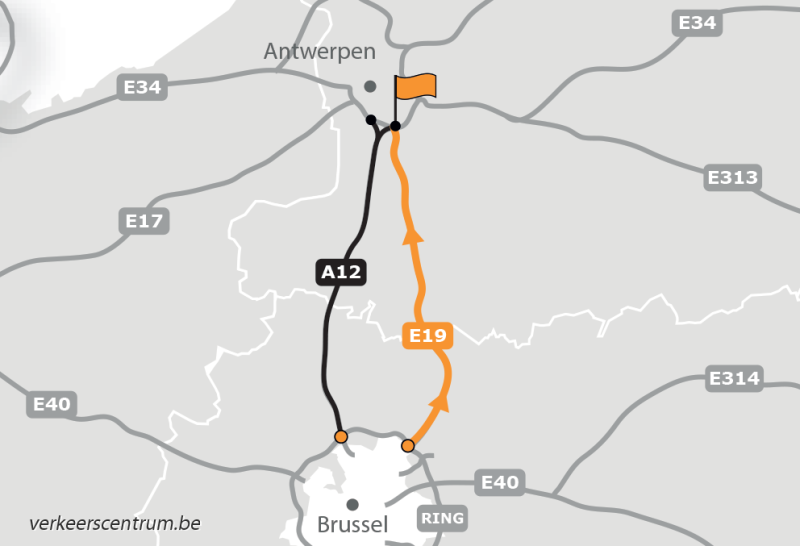 Kaart van de omleiding