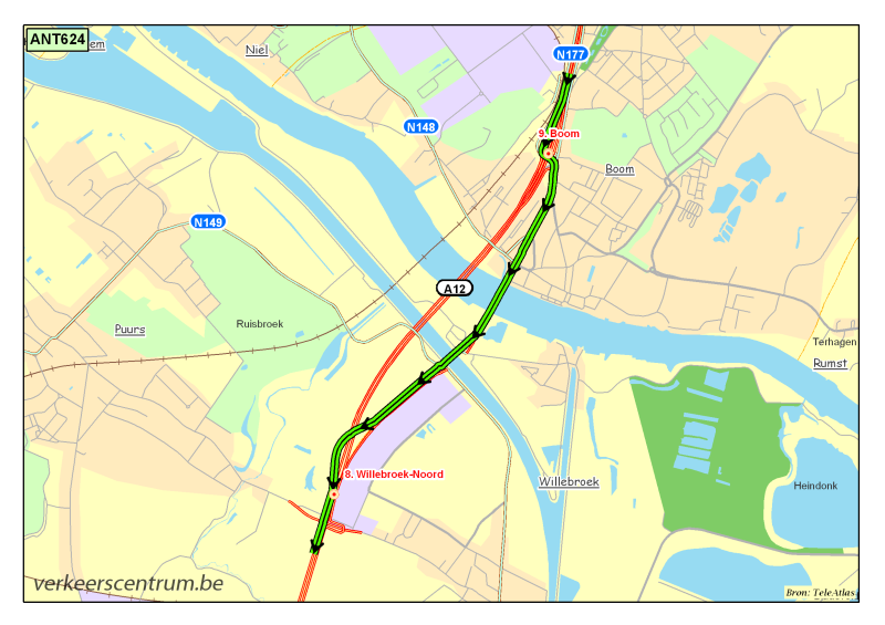 Kaart van de omleiding