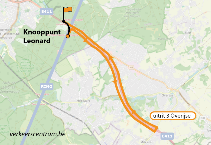 Kaart van de omleiding