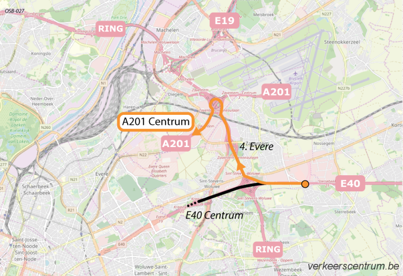 Kaart van de omleiding