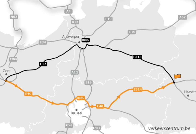 Kaart van de omleiding