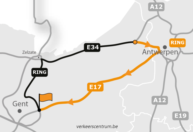 Kaart van de omleiding