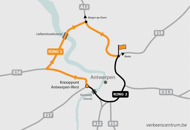 Kaart van de omleiding