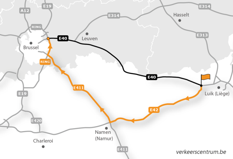 Kaart van de omleiding