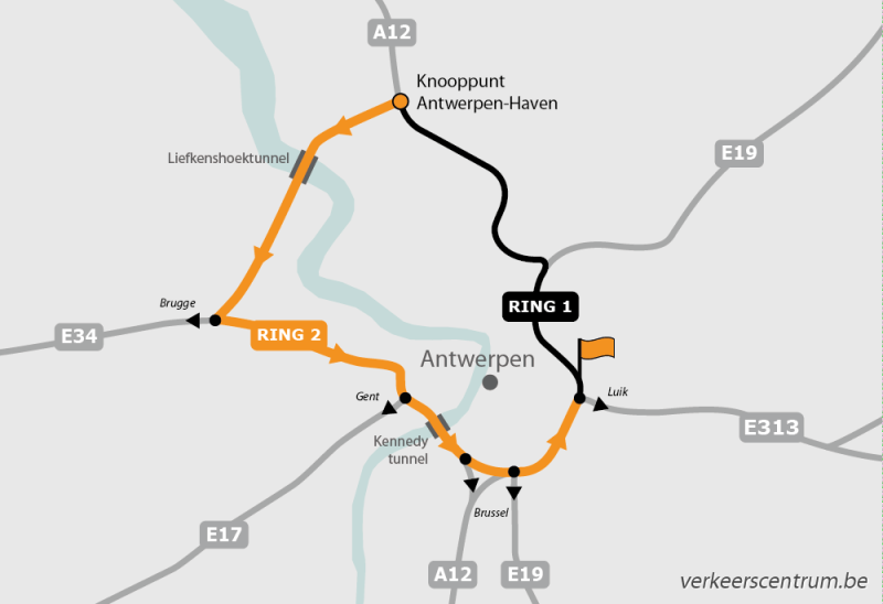 Kaart van de omleiding