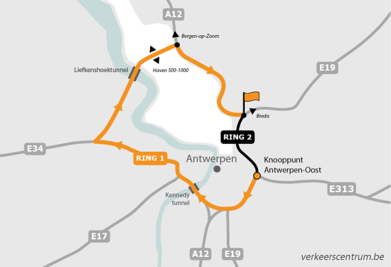 Kaart van de omleiding