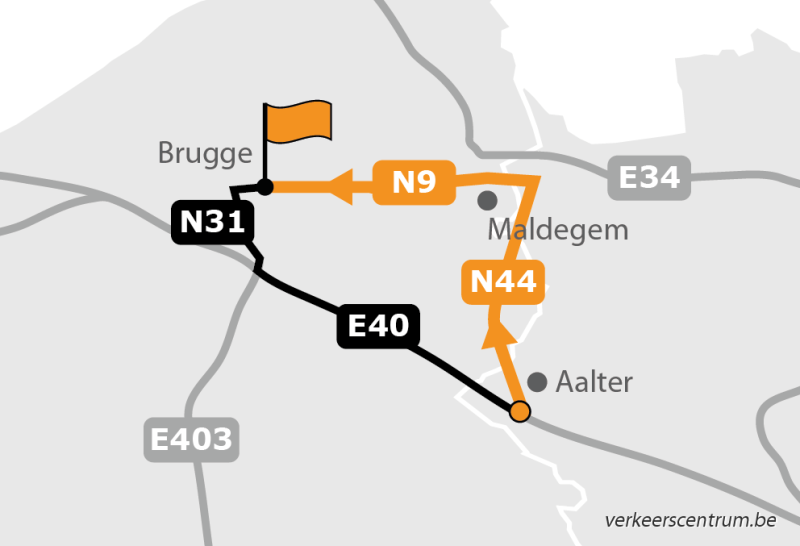 Kaart van de omleiding