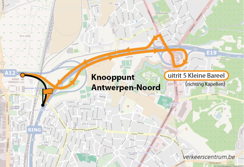 Kaart van de omleiding