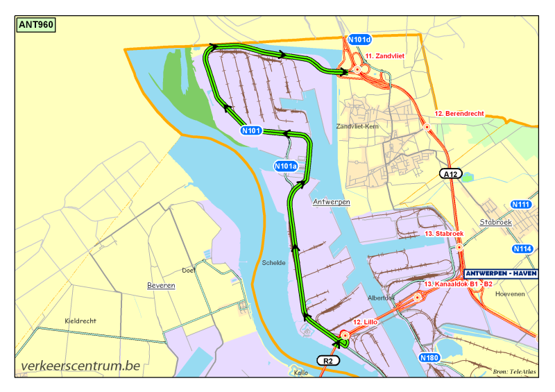 Kaart van de omleiding