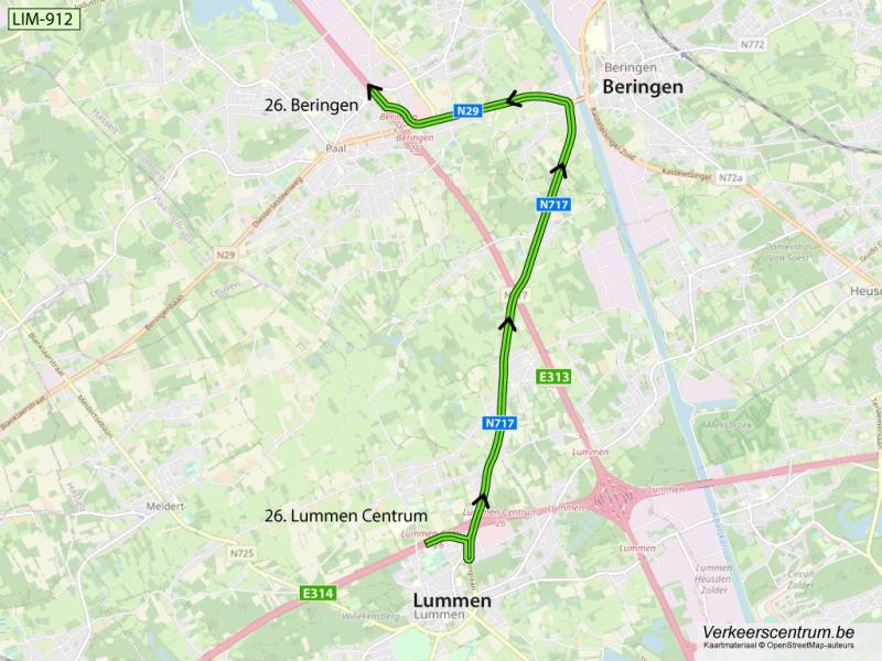 Kaart van de omleiding