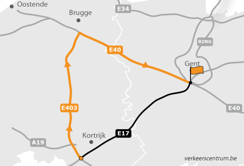 Kaart van de omleiding