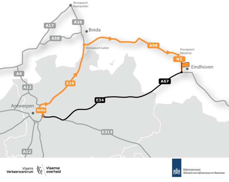 Kaart van de omleiding