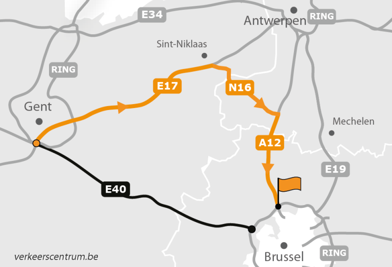 Kaart van de omleiding