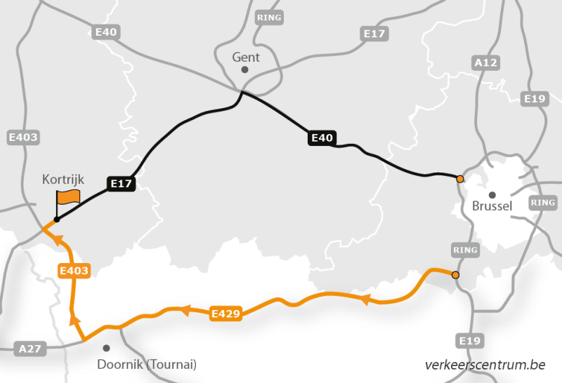 Kaart van de omleiding