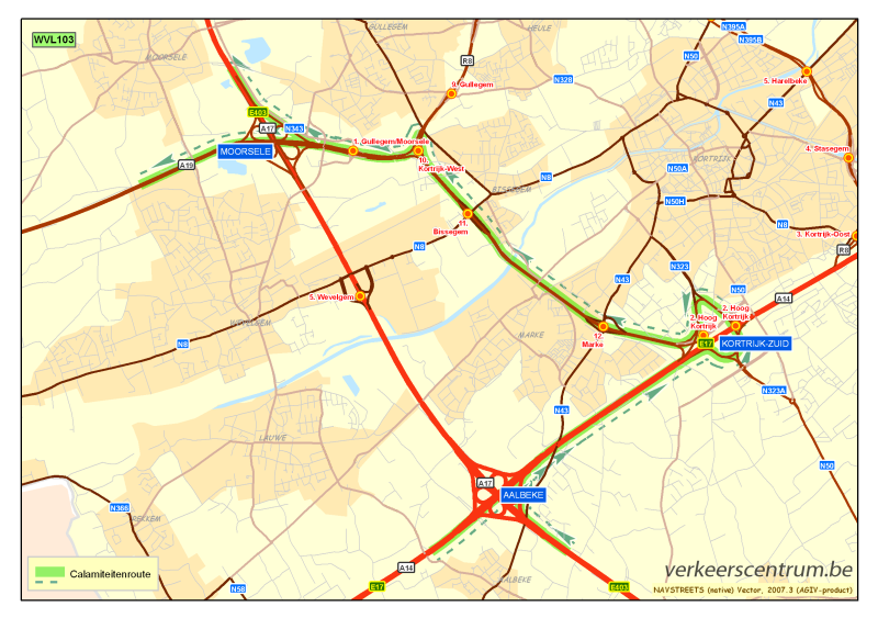 Kaart van de omleiding