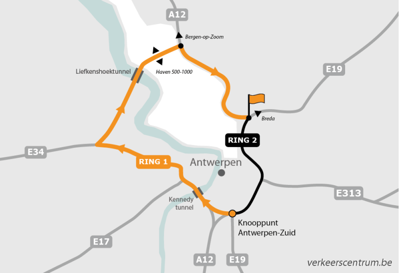 Kaart van de omleiding