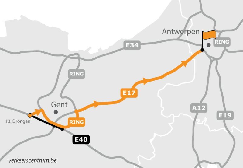 Kaart van de omleiding